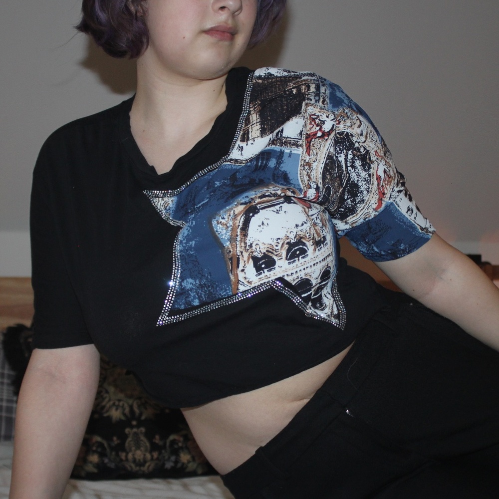 Dazzled K-pop Fashion Cropped Tee Asian Fashion TS-Angel FoFoPop